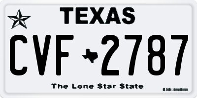 TX license plate CVF2787