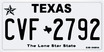 TX license plate CVF2792