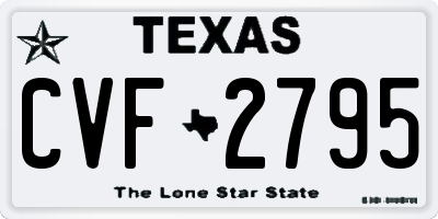 TX license plate CVF2795