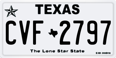 TX license plate CVF2797
