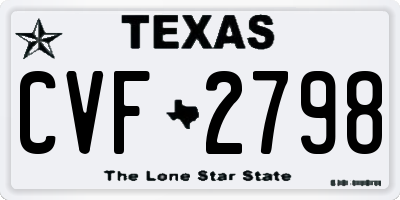 TX license plate CVF2798