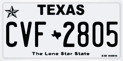 TX license plate CVF2805