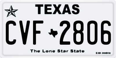 TX license plate CVF2806