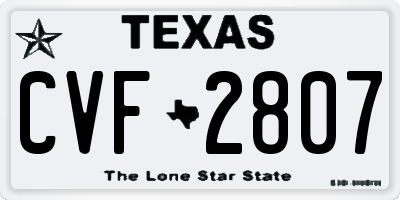 TX license plate CVF2807