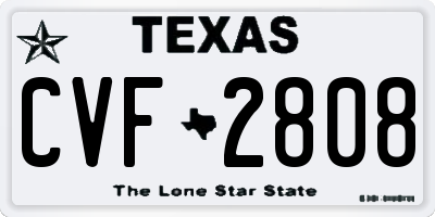 TX license plate CVF2808