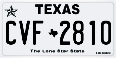 TX license plate CVF2810