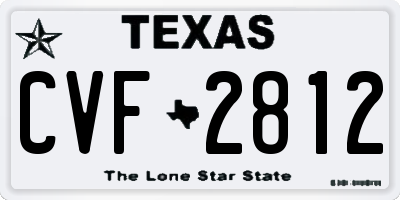 TX license plate CVF2812