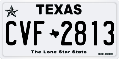 TX license plate CVF2813