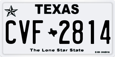 TX license plate CVF2814