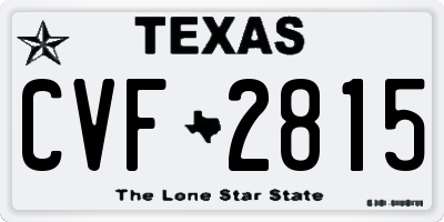TX license plate CVF2815