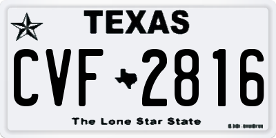 TX license plate CVF2816
