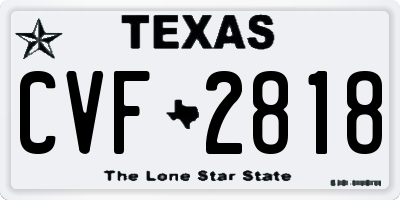TX license plate CVF2818