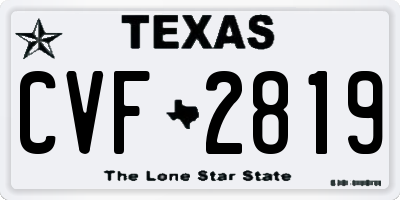 TX license plate CVF2819