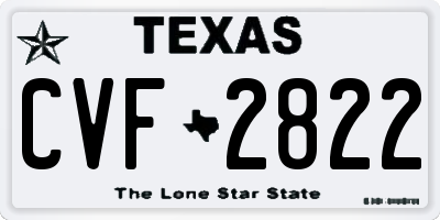 TX license plate CVF2822