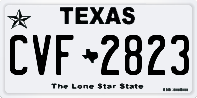 TX license plate CVF2823