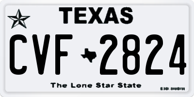 TX license plate CVF2824