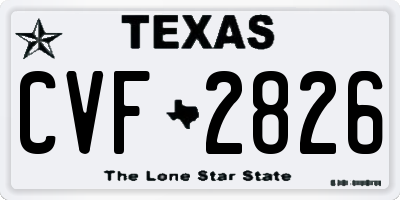 TX license plate CVF2826