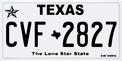 TX license plate CVF2827