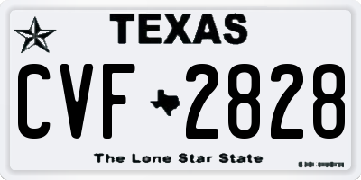 TX license plate CVF2828