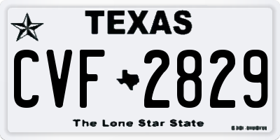 TX license plate CVF2829