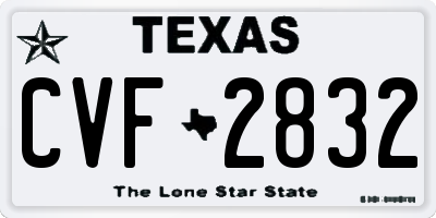 TX license plate CVF2832