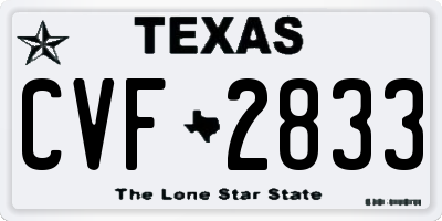 TX license plate CVF2833