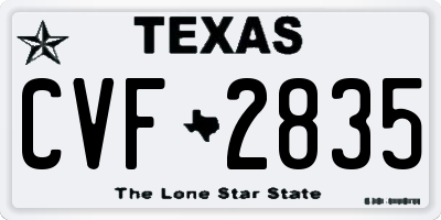 TX license plate CVF2835