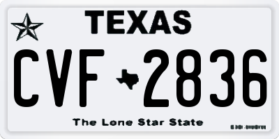 TX license plate CVF2836