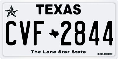 TX license plate CVF2844