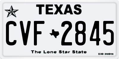 TX license plate CVF2845