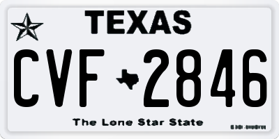 TX license plate CVF2846