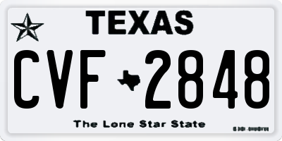 TX license plate CVF2848