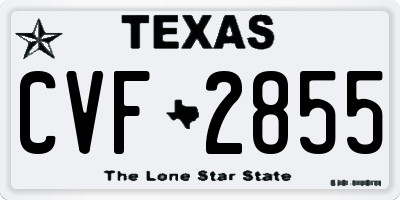 TX license plate CVF2855