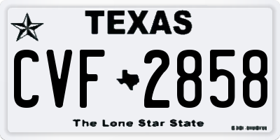 TX license plate CVF2858