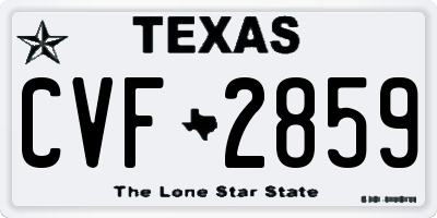 TX license plate CVF2859