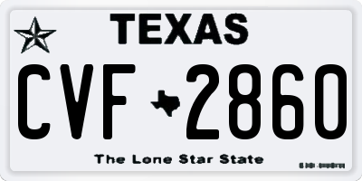 TX license plate CVF2860