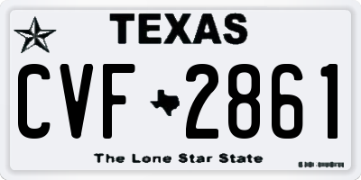 TX license plate CVF2861