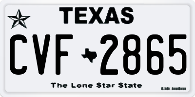 TX license plate CVF2865