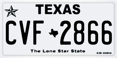 TX license plate CVF2866