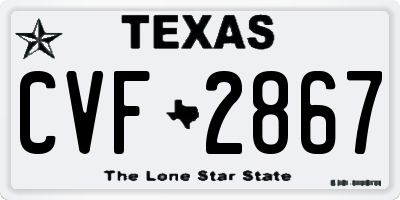 TX license plate CVF2867