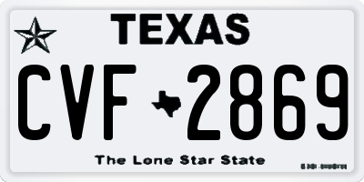 TX license plate CVF2869