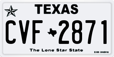 TX license plate CVF2871