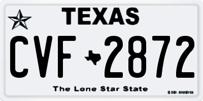 TX license plate CVF2872