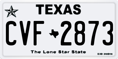 TX license plate CVF2873