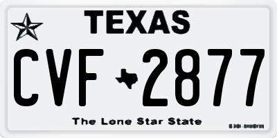 TX license plate CVF2877