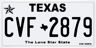 TX license plate CVF2879
