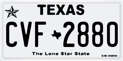 TX license plate CVF2880