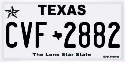 TX license plate CVF2882