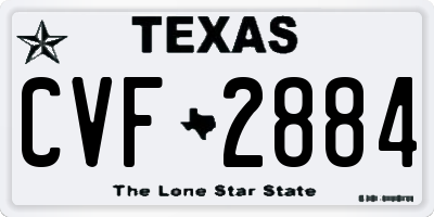 TX license plate CVF2884