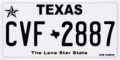 TX license plate CVF2887